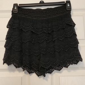 Black Crochet Shorts